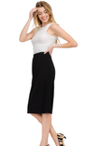 Pencil Skirt with Elastic Waist Band, Assorted Colors