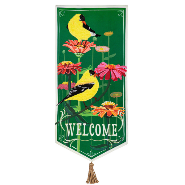 ‘Finches and Flowers’ Decorative Flag