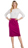Pencil Skirt with Elastic Waist Band, Assorted Colors