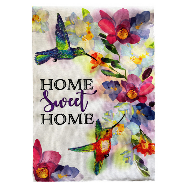 ‘Home Sweet Home Hummingbirds’ Decorative Flag