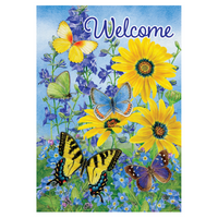 ‘Blue & Yellow Butterflies’ Decorative Flag
