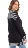 Urban Rib Long Sleeve Top with Drop Shoulder Pocket, Assorted Colors
