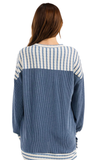 Urban Rib Long Sleeve Top with Drop Shoulder Pocket, Assorted Colors