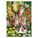 ‘Kittens in Garden’ Decorative Flag