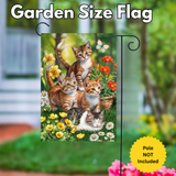 ‘Kittens in Garden’ Decorative Flag