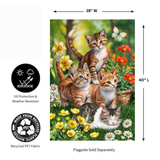‘Kittens in Garden’ Decorative Flag