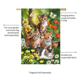 ‘Kittens in Garden’ Decorative Flag