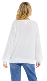 Textured Stripe Contrast Knit Top