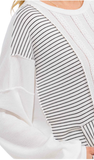 Textured Stripe Contrast Knit Top