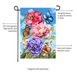 ‘Butterflies and Peonies’ Decorative Flag