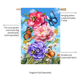 ‘Butterflies and Peonies’ Decorative Flag