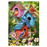 ‘Spring Celebration Birdhouses’ Decorative Flag