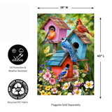 ‘Spring Celebration Birdhouses’ Decorative Flag