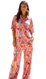 DEAR SCARLETT Two Piece Blouse + Relaxed Pants Resort Wear Set