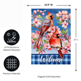 ‘Cherry Blossom Cardinal’ Decorative Flag