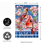 ‘Cherry Blossom Cardinal’ Decorative Flag