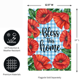 ‘Bless This Home Checkered Floral’ Decorative Flag