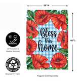 ‘Bless This Home Checkered Floral’ Decorative Flag