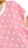 Polka Dot Contrast Short Sleeve Top