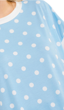 Polka Dot Contrast Short Sleeve Top