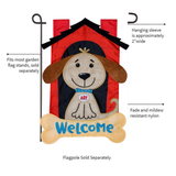 ‘Welcome Doghouse Burlap’ Decorative Flag