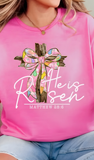 GGB Preppy He Is Risen Peeps Coquette Cross TShirt
