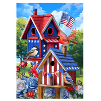 ‘Home of the Free Birdhouse’ Decorative Flag