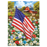 ‘American Flower Field’ Decorative Flage