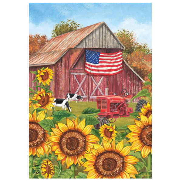 ‘Sunflower Barn Fall’ Decorative Flage