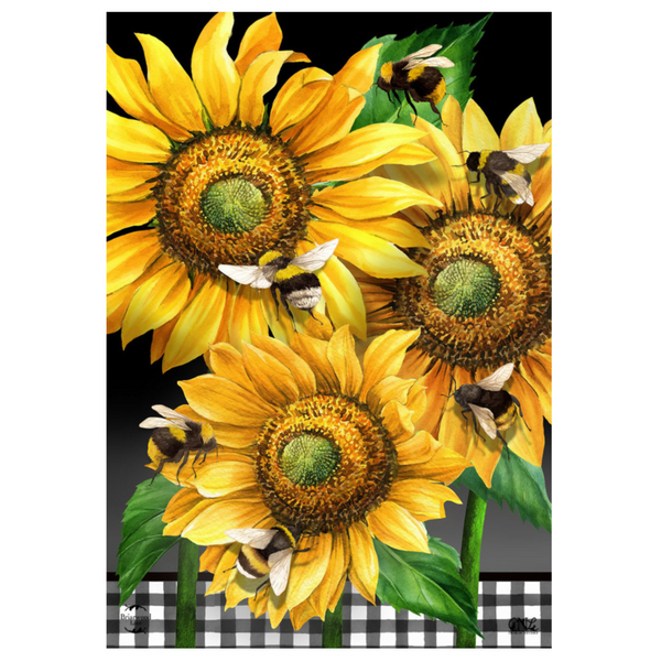 ‘Buzzing Sunflowers’ Decorative Flage