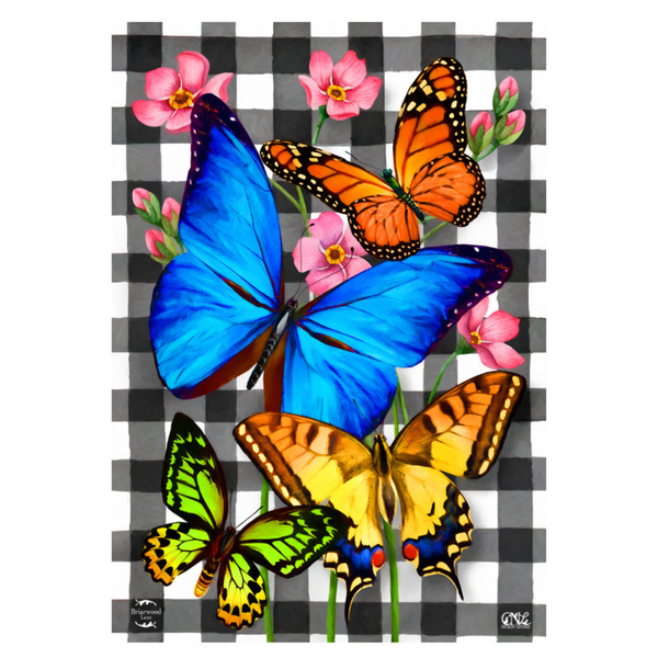 ‘Checkered Butterflies’ Decorative Flag