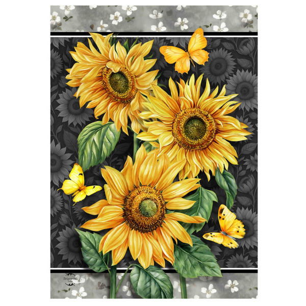 ‘Elegant Sunflowers’ Decorative Flag