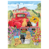 ‘Spring Day Puppies’ Decorative Flag