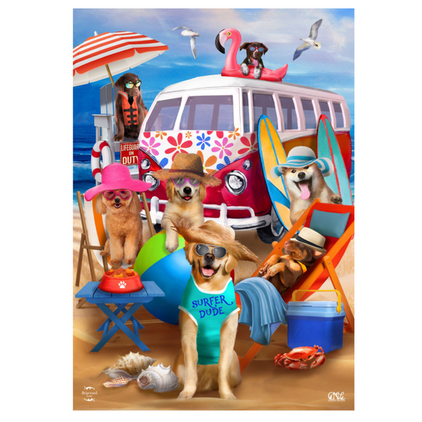 ‘Dog Days Beach’ Decorative Flag