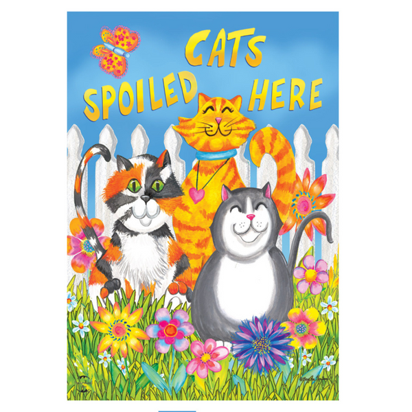 ‘Cats Spoiled Here’ Decorative Flag