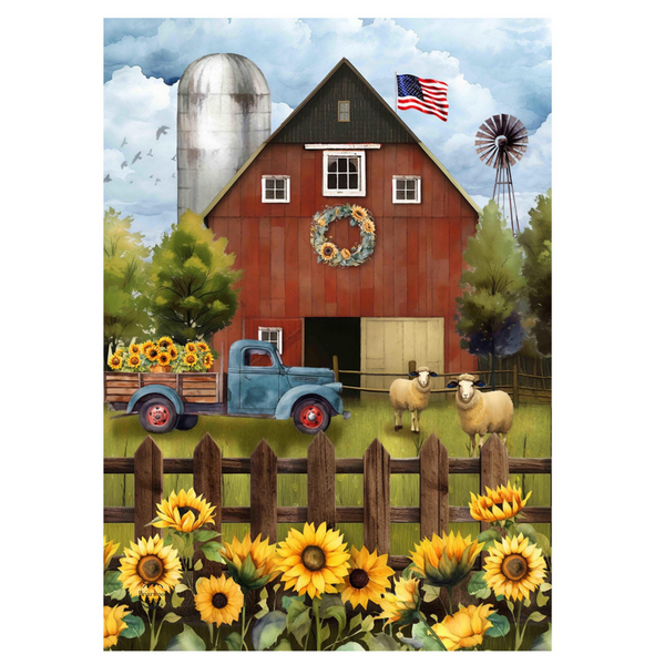 ‘Sunflower Barn’ Decorative Flag