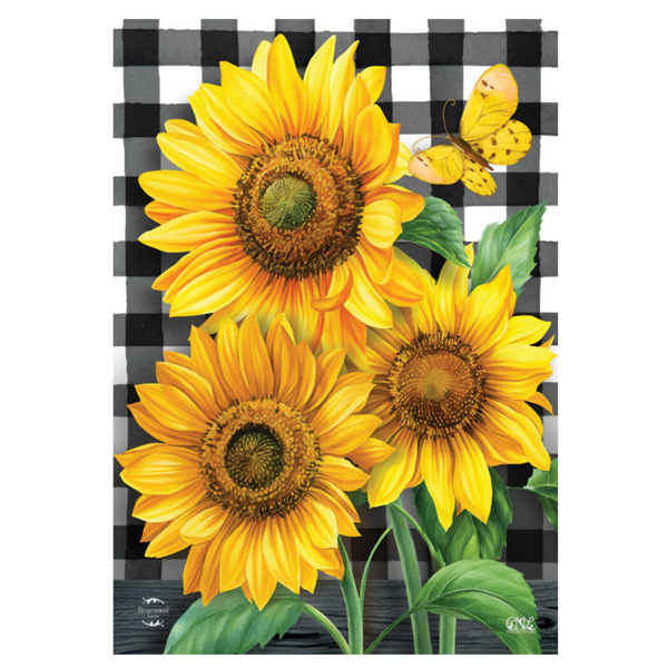 ‘Checkered Sunflowers’ Decorative Flag