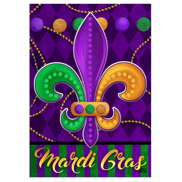‘Mardi Gras Fleur de lis’ Decorative Flag