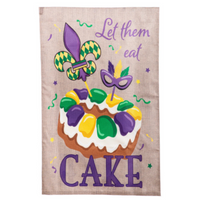‘Mardi Gras Let Them Eat Cake’ Decorative Flag