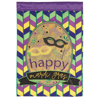 ‘Happy Mardi Gras Masks’ Decorative Flag