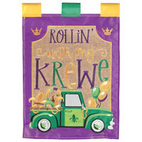 ‘Rollin with My Krewe’ Decorative Flag
