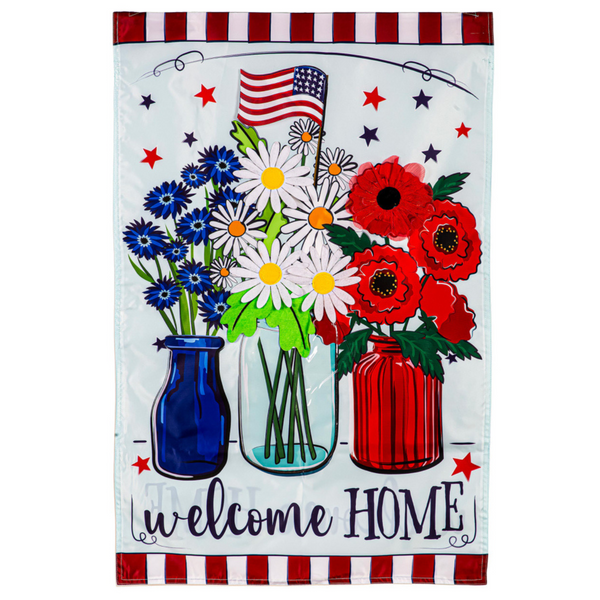 ‘Patriotic Floral Applique’ Decorative Flag