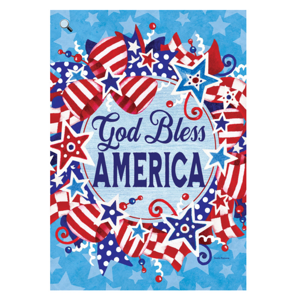 ‘God Bless Wreath’ Decorative Flag