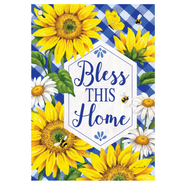 ‘Sunflower & Daisies / Bless This Home’ Decorative Flag