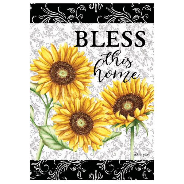 ‘Bless This Home Sunflowers’ Decorative Flag