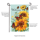 ‘Butterfly Glow Burlap’ Decorative Flag