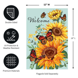 ‘Butterfly Glow Burlap’ Decorative Flag