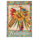 ‘Jeweled Fall Maize Burlap’ Decorative Flag