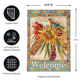 ‘Jeweled Fall Maize Burlap’ Decorative Flag