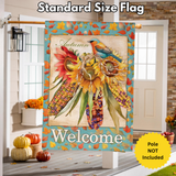 ‘Jeweled Fall Maize Burlap’ Decorative Flag